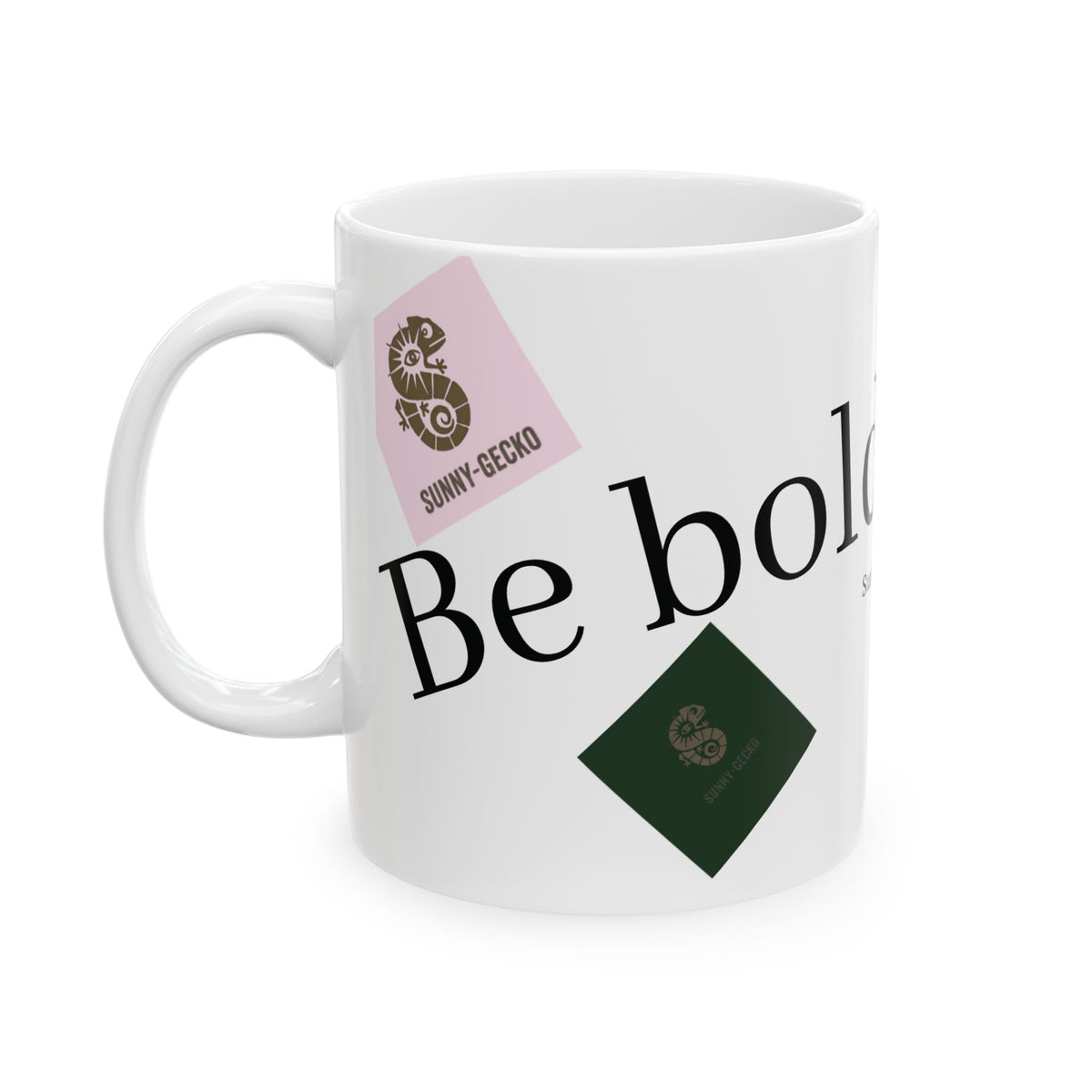 Ceramic Mug — Inspirational “Be You. Be Bold.” Quote Mug with Colorful Letter Tiles