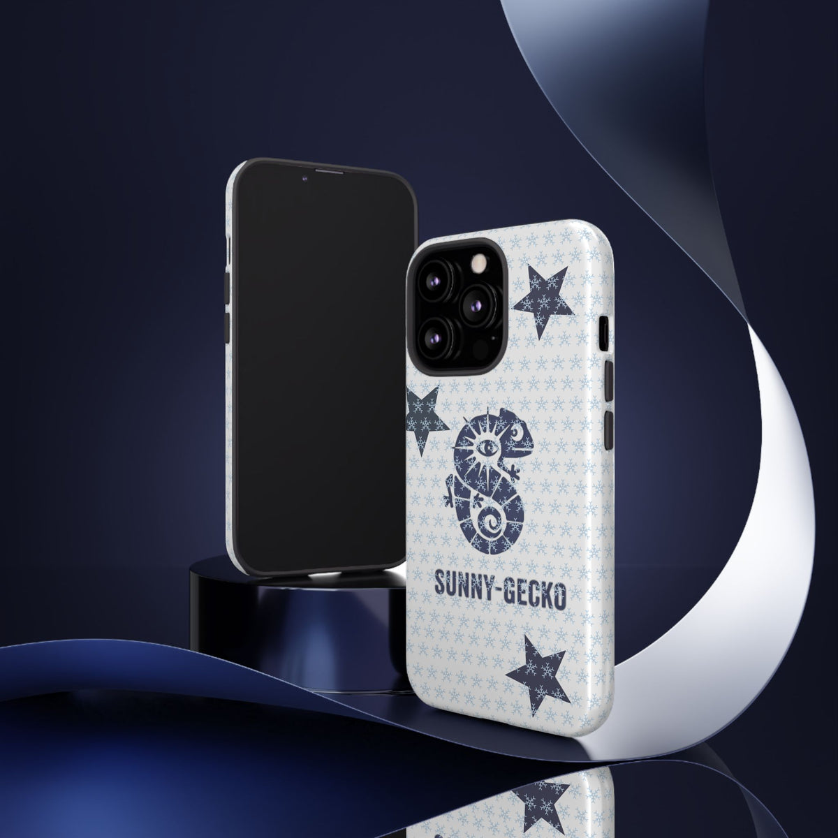 Sunny-Gecko Tough Phone Case – Starry Coastal Protective Cover