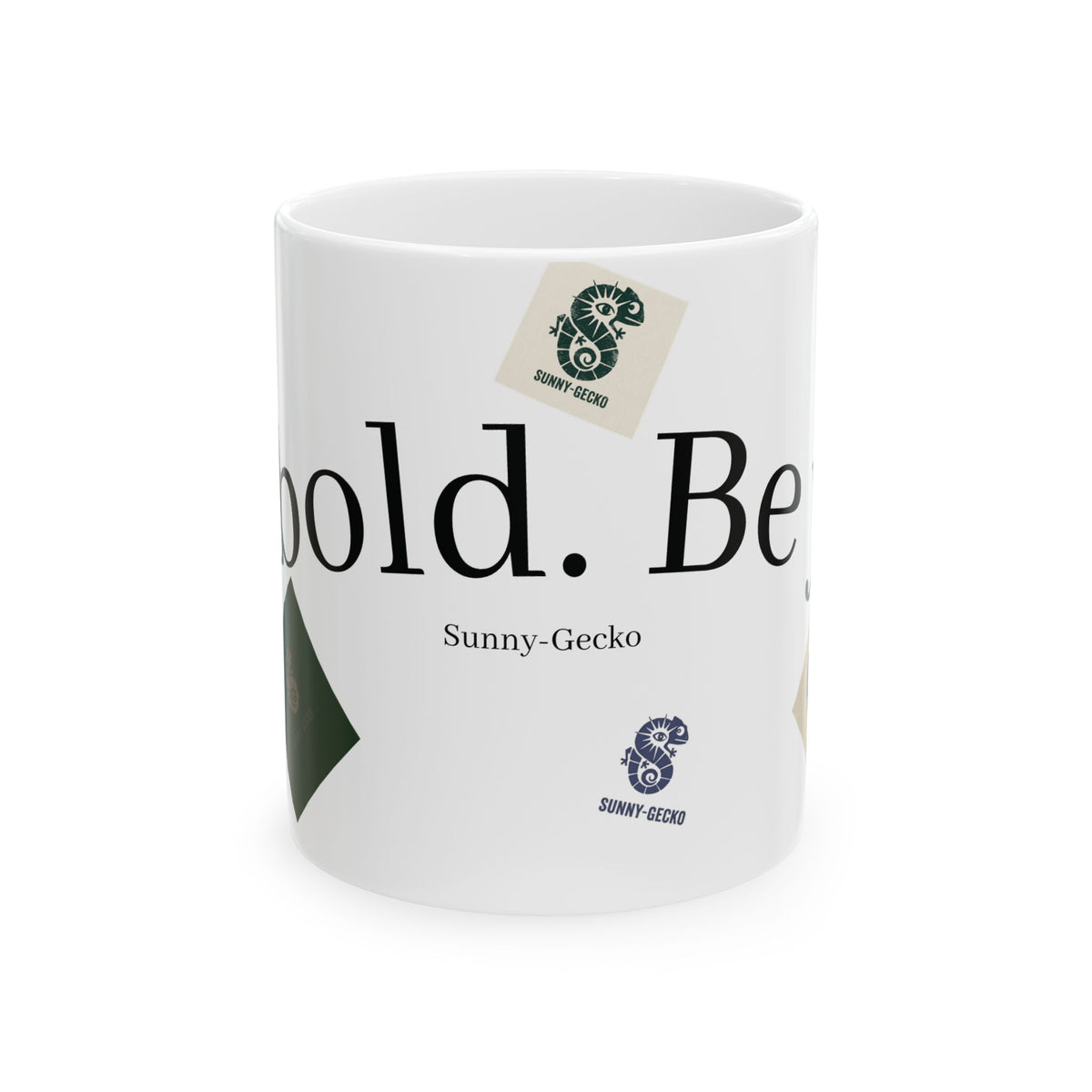 Ceramic Mug — Inspirational “Be You. Be Bold.” Quote Mug with Colorful Letter Tiles